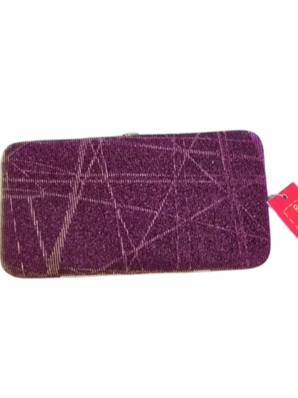 NWT Depeche Mode New York Purple Metallic Clutch Glitter Wallet Clutch 7x4"